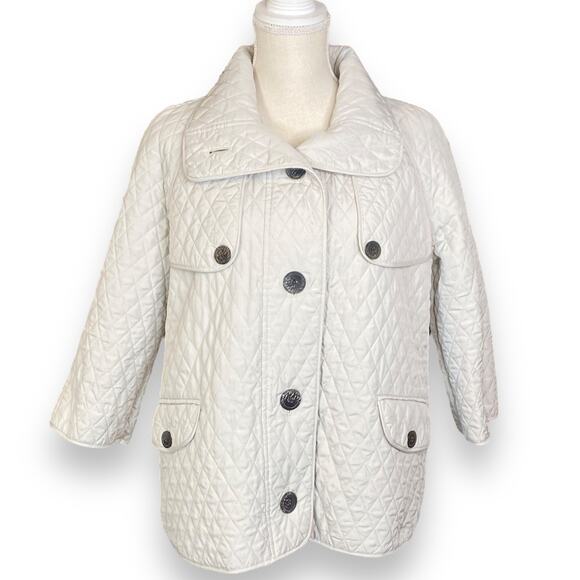Mel & Lisa Cream Quilted Jacket Size 4 - Picture 1 of 7